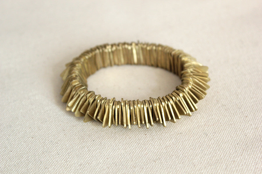 Martha Lopacki Jagged Narrow Bracelet | Natural Brass