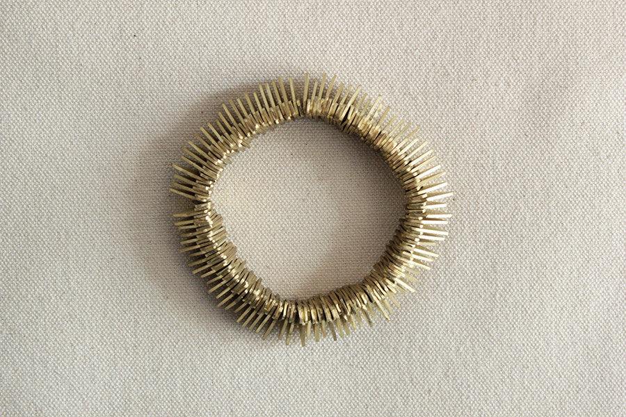 Martha Lopacki Jagged Narrow Bracelet | Natural Brass