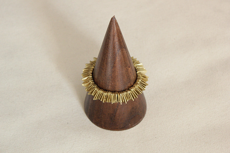 Martha Lopacki Jagged Narrow Bracelet | Natural Brass