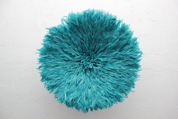 African Feather Headdress | Turquoise