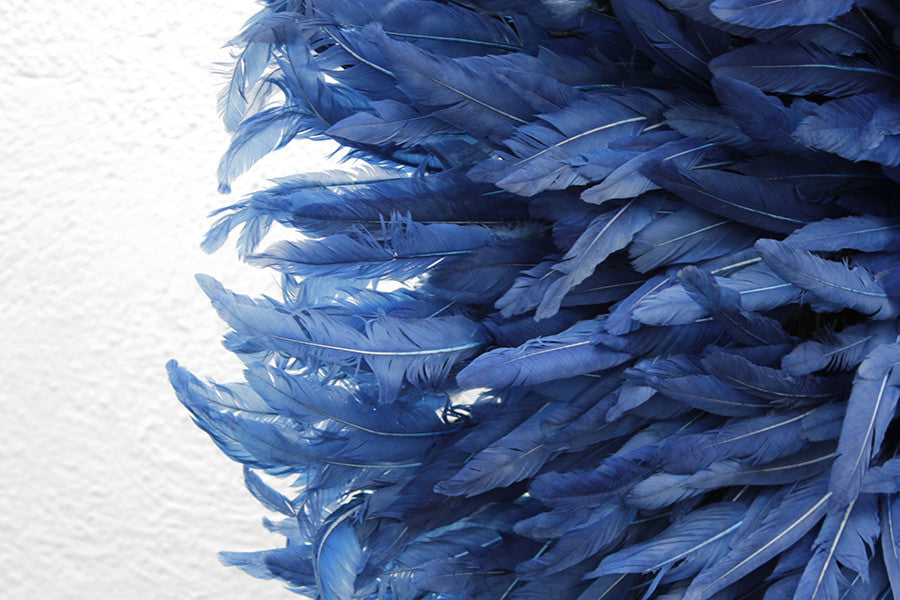 African Feather Headdress | Blue