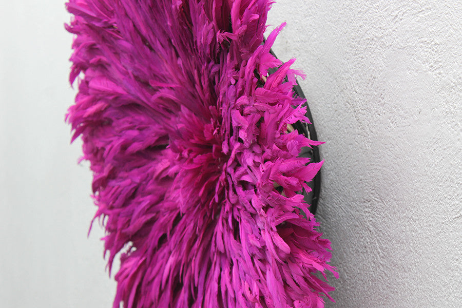 African Feather Headdress | Fuchsia