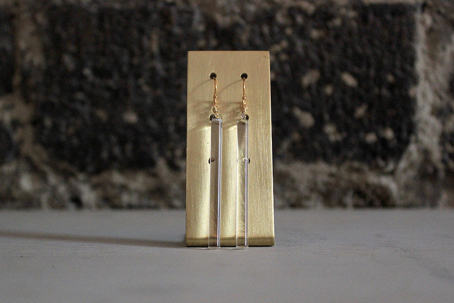 Japanese Glass Column Drop Earrings