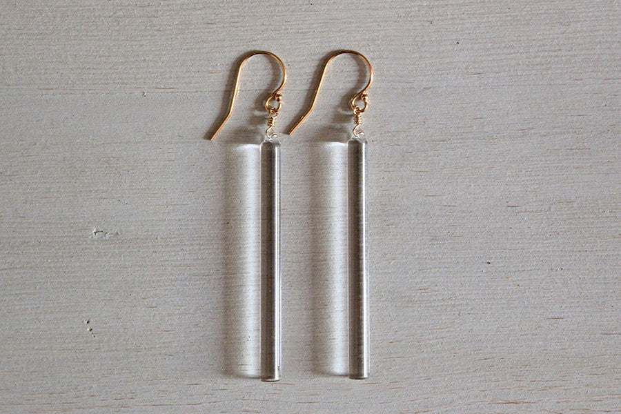 Japanese Glass Column Drop Earrings