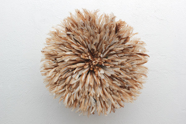 African Feather Headdress | Beige