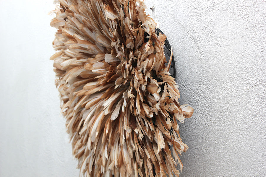 African Feather Headdress | Beige