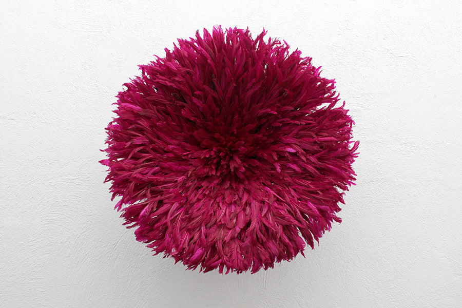 African Feather Headdress | Dark Fuchsia