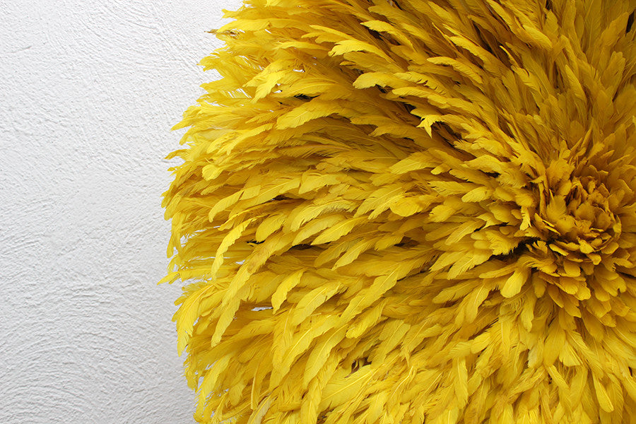 African Feather Headdress | Yellow