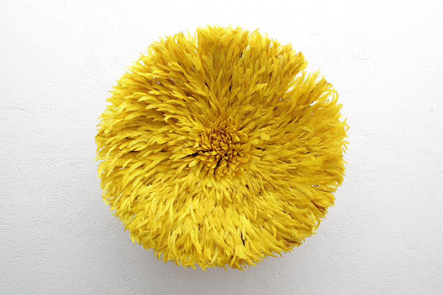 African Feather Headdress | Yellow