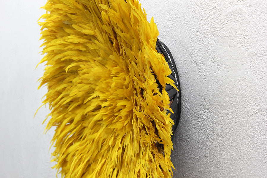 African Feather Headdress | Yellow