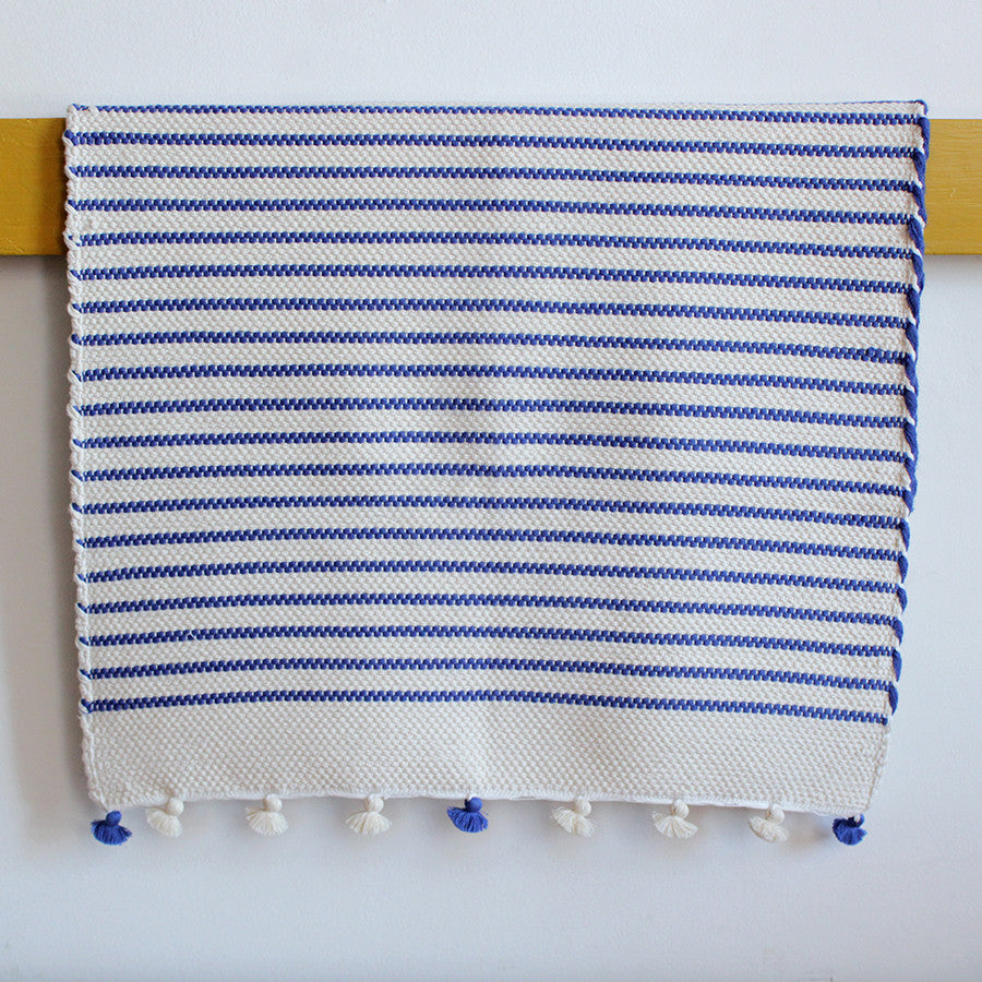 Moroccan Bath Mat | Blue Stripe