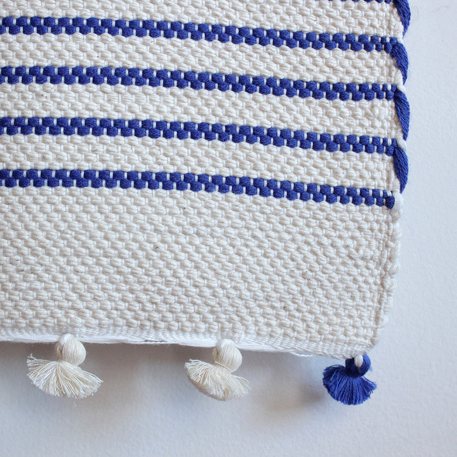 Moroccan Bath Mat | Blue Stripe