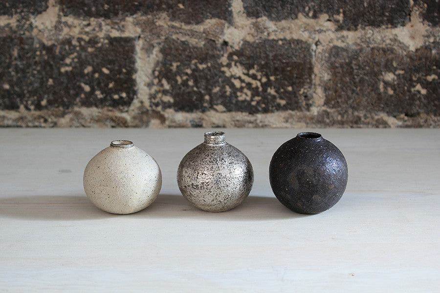 Japanese Ceramic Bud Vases | Round