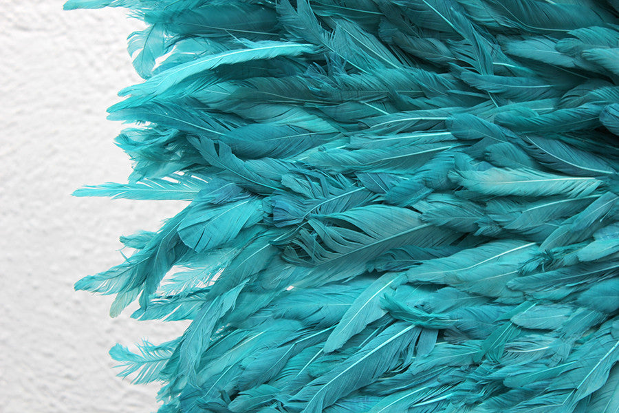 African Feather Headdress | Turquoise