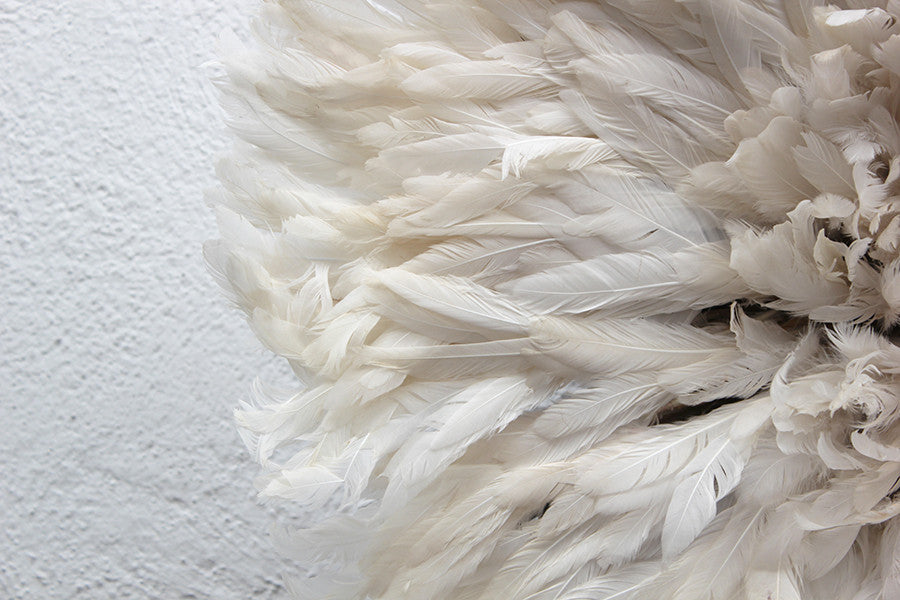African Feather Headdress | Ivory